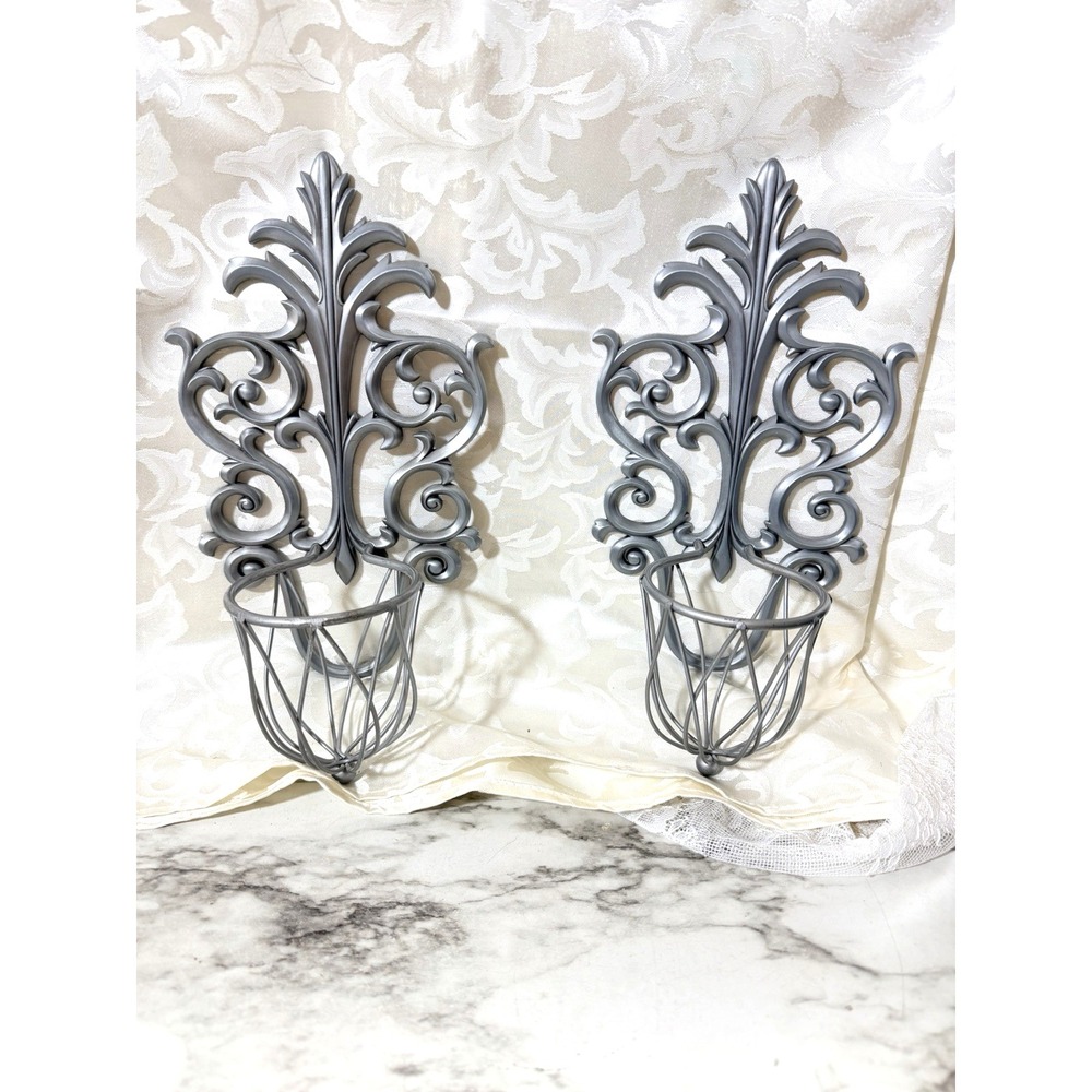 CANDLE SCONCE VOTIVE HOLDER SLIVER METAL (HANGING WALL MOUNTED) (3383)